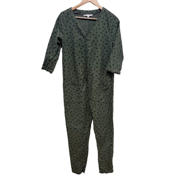 The Nines by HATCH Maternity 3/4 Sleeve Button-Front Floral Jumpsuit‎ Size Small - Picture 2 of 8